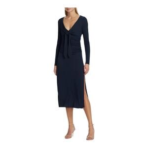 Cinq a Sept dress Brenna Jersey tie midi blue size 8